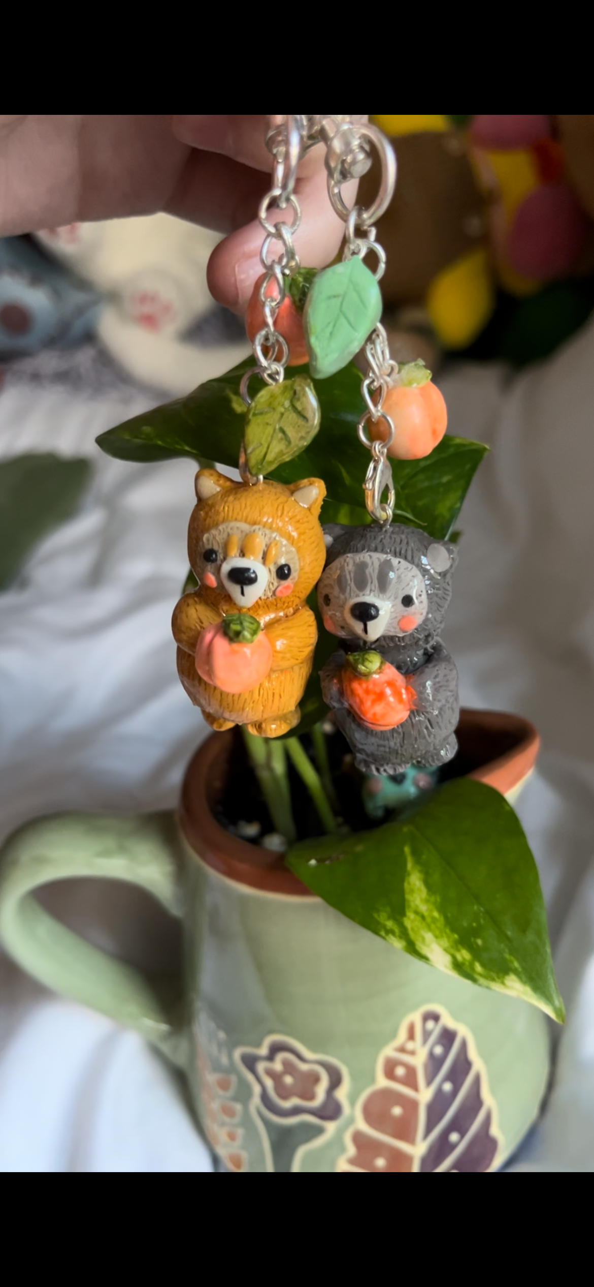 Cozy Raccoon Keychain