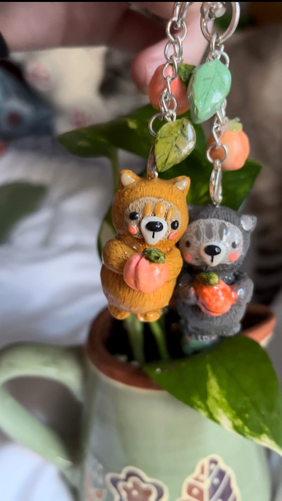 Cozy Raccoon Keychain