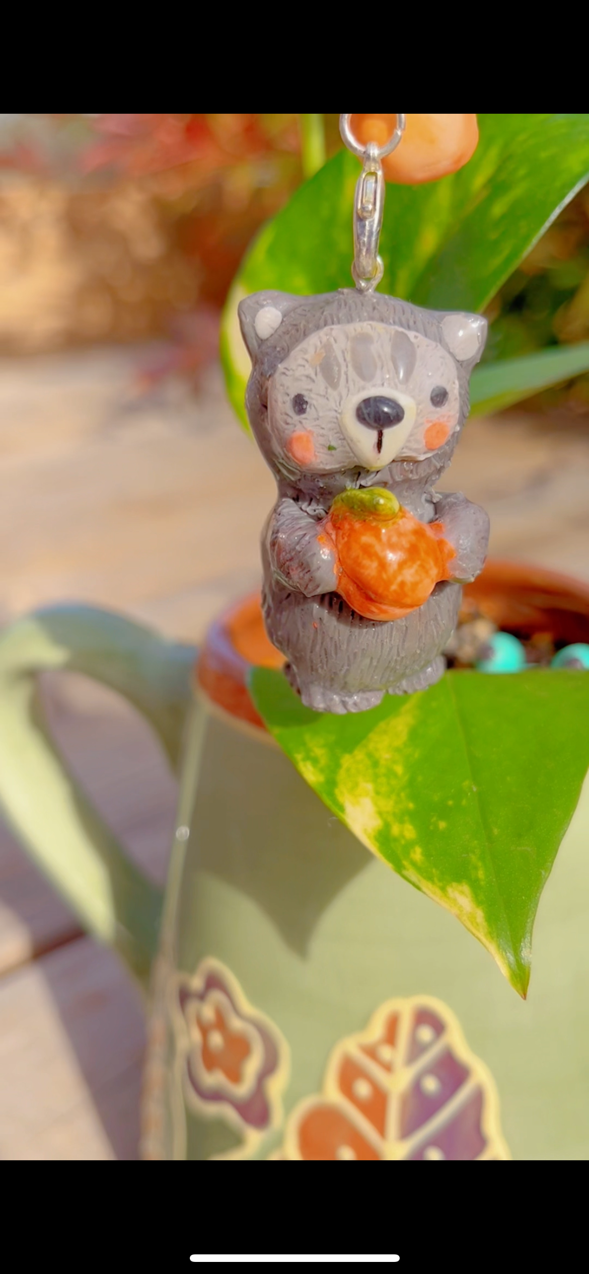 Cozy Raccoon Keychain